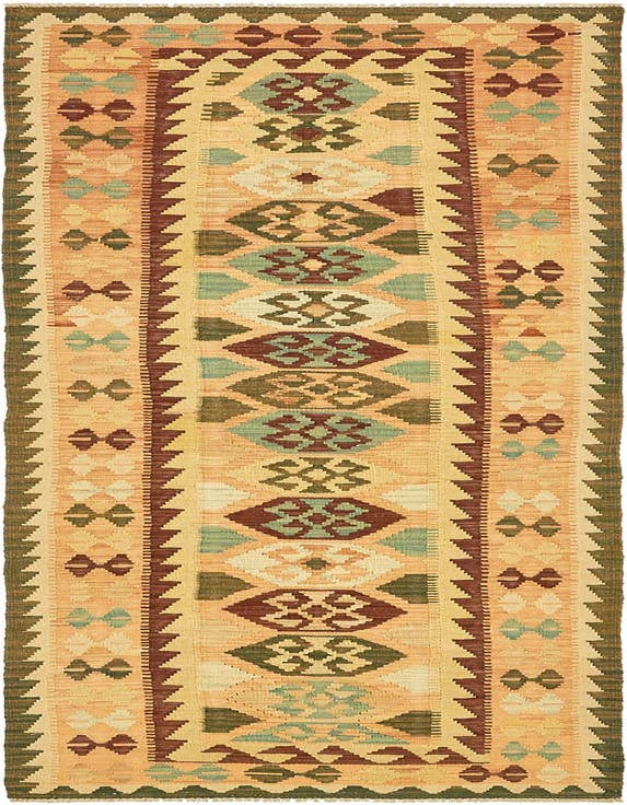 Detail image of 2' 7 x 9' 9 Hand Woven Kilim Maymana Wool Runner Rug