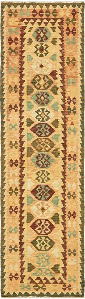 2' 7 x 9' 9 Hand Woven Kilim Maymana Wool Runner Rug