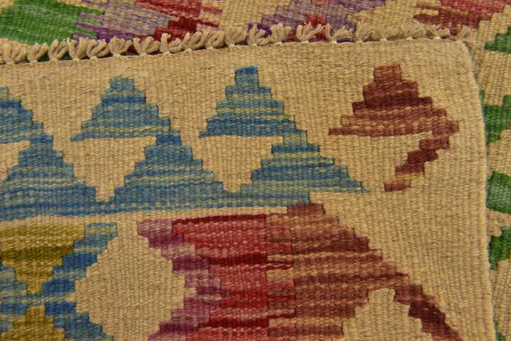 3' 4 x 6' 7 Hand Woven Kilim Maymana Wool Runner Rug