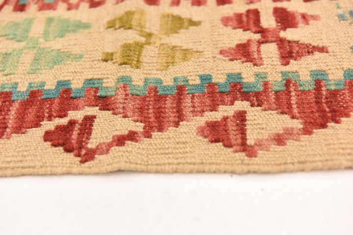 2' 7 x 6' 7 Hand Woven Kilim Maymana Wool Runner Rug