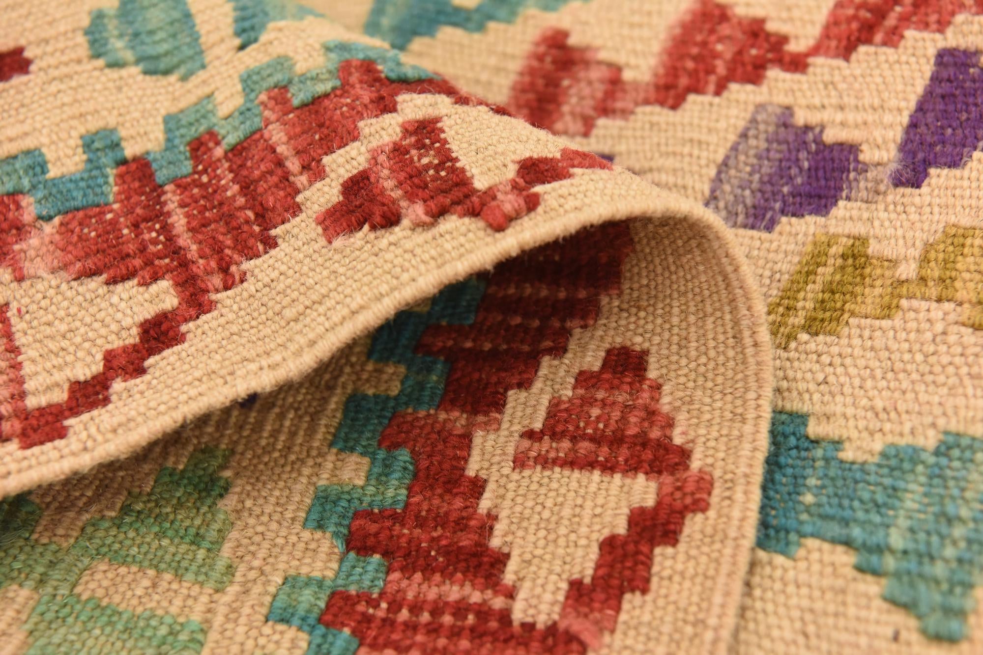 80cm x 200cm Tejido a mano Kilim Maymana Alfombra Lana Pasillera