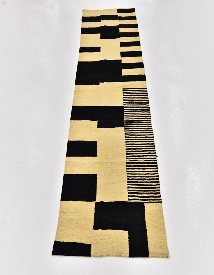 Detail image of 2' 8 x 8' 2  Hand Woven Kilim Modern Wool Runner Rug