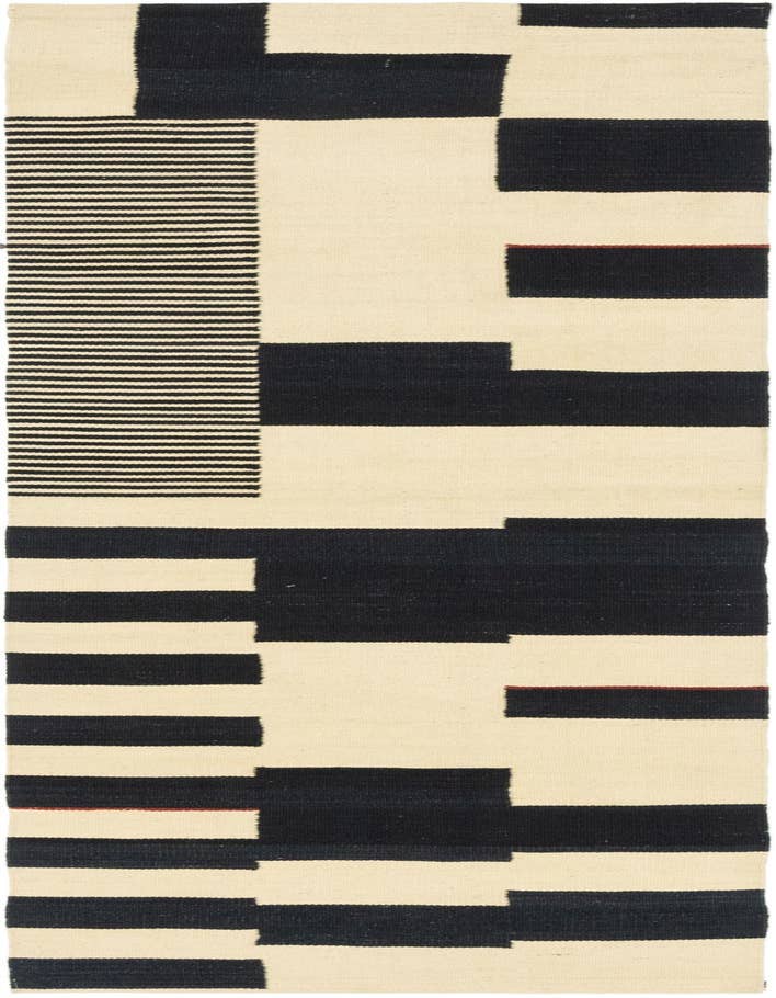 Detail image of 2' 8 x 8' 2 Hand Woven Kilim Modern Wool Runner Rug