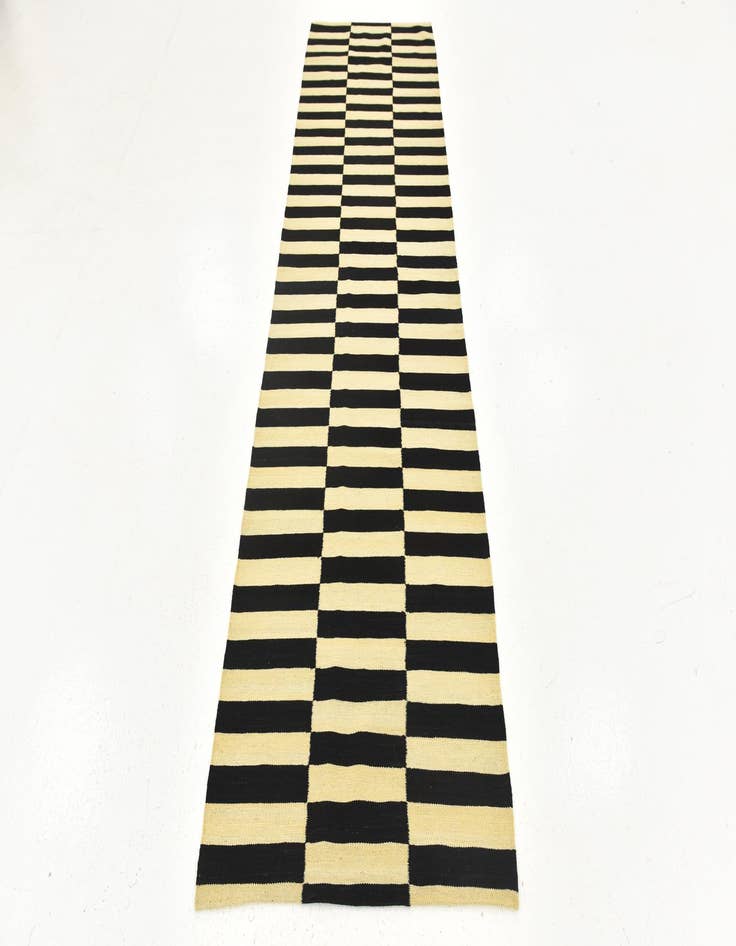 Detail image of 2' 8 x 9' 9  Hand Woven Kilim Modern Wool Runner Rug