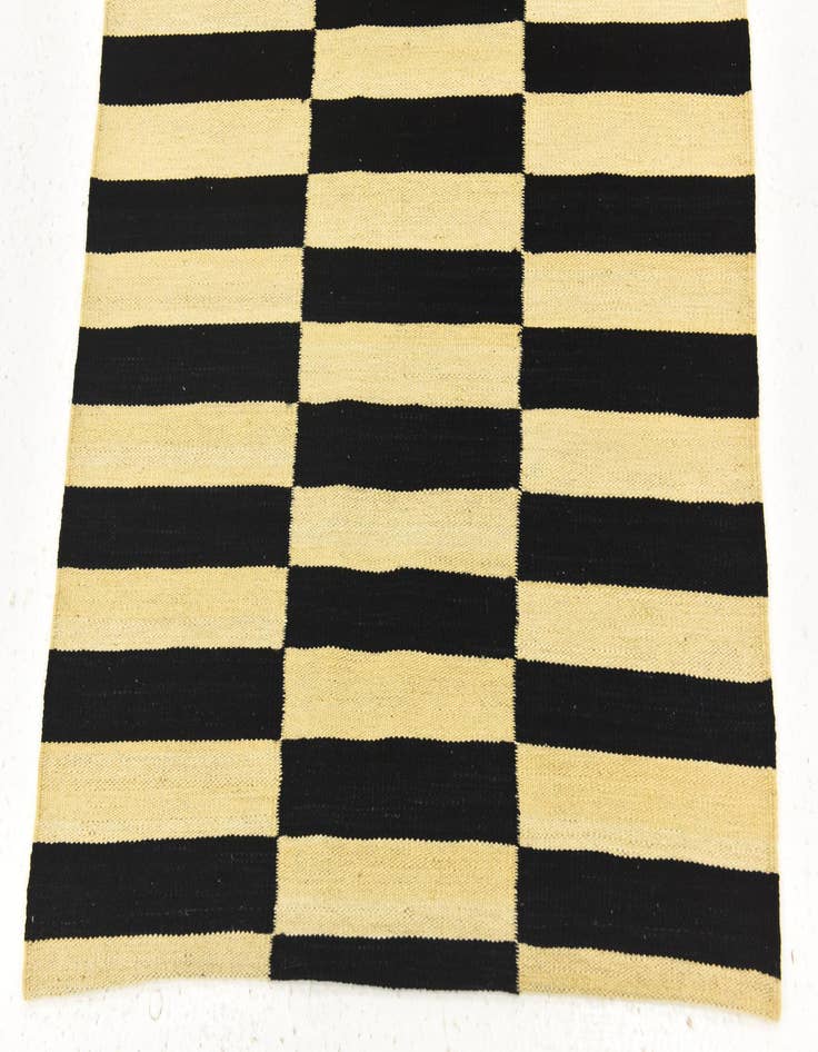 Detail image of 2' 8 x 9' 9  Hand Woven Kilim Modern Wool Runner Rug