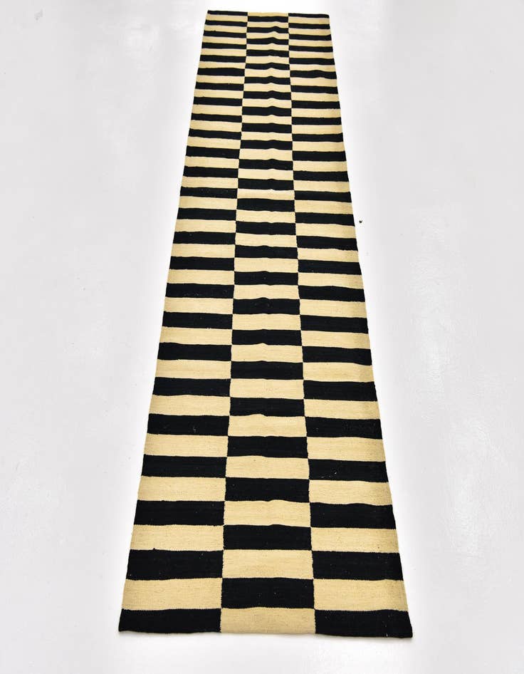 Detail image of 2' 10 x 9' 10  Hand Woven Kilim Modern Wool Runner Rug