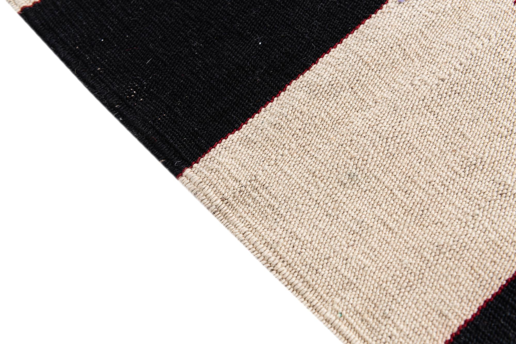 2' 8 x 9' 3 Hand Woven Kilim Modern Wool Runner Rug