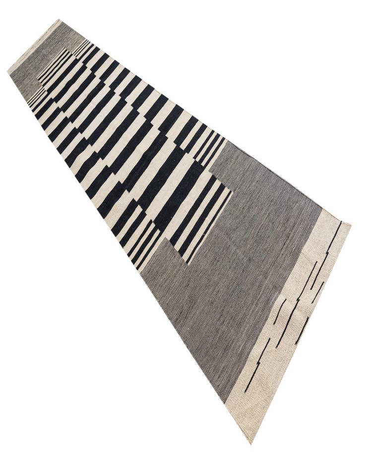 Detail image of 2' 7 x 13' 4  Hand Woven Kilim Modern Wool Runner Rug