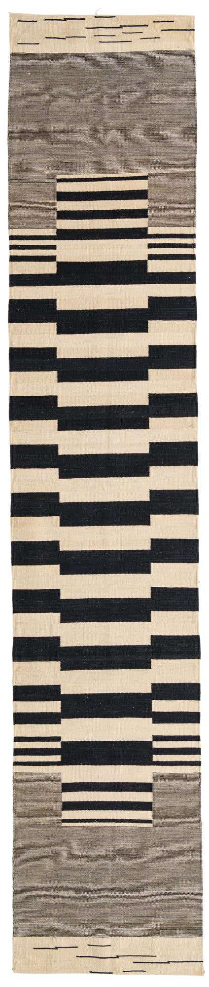 2' 7 x 13' 4 Hand Woven Kilim Modern Wool Runner Rug