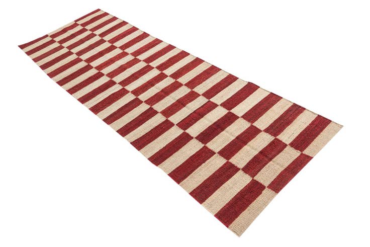 Detail image of 2' 6 x 7' 6 Hand Woven Kilim Modern Wool Runner Rug