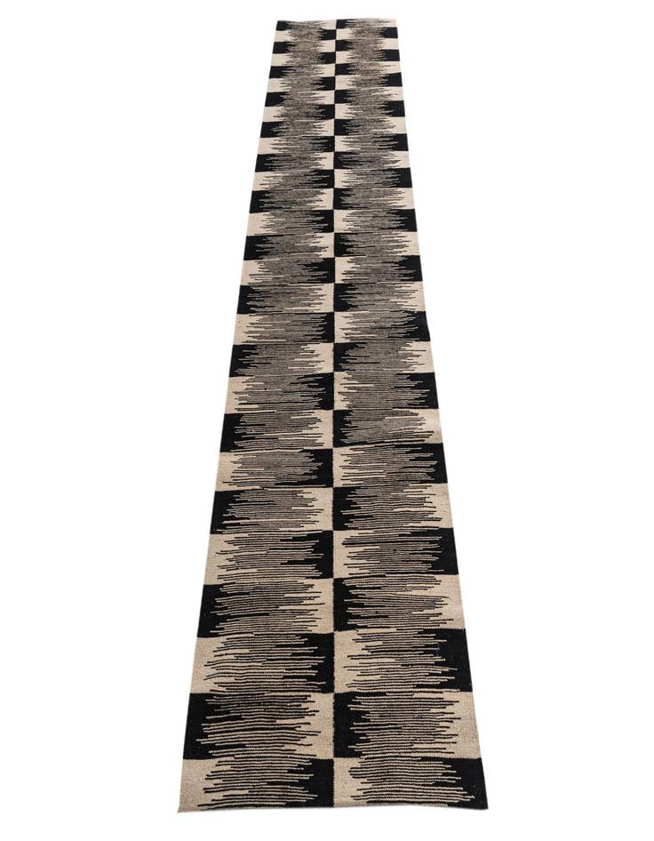 Detail image of 2' 8 x 9' 3  Hand Woven Kilim Modern Wool Runner Rug