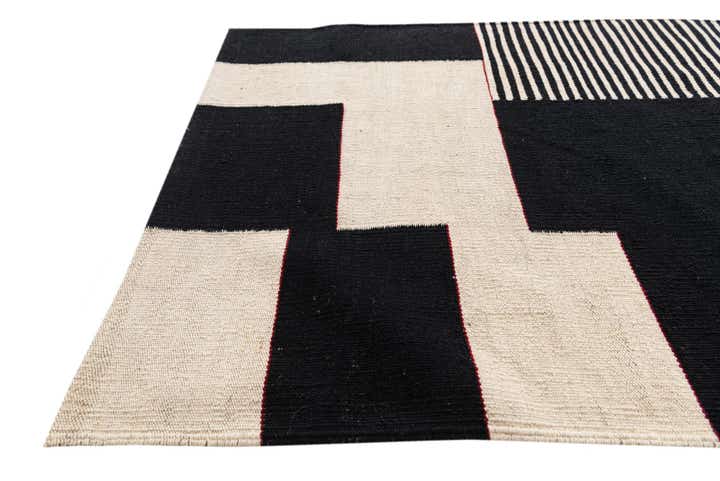 2' 9 x 9' 8 Hand Woven Kilim Modern Wool Runner Rug