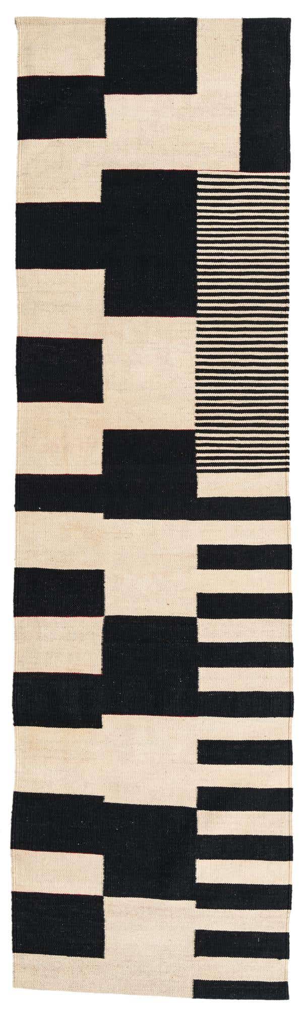2' 9 x 9' 8 Hand Woven Kilim Modern Wool Runner Rug