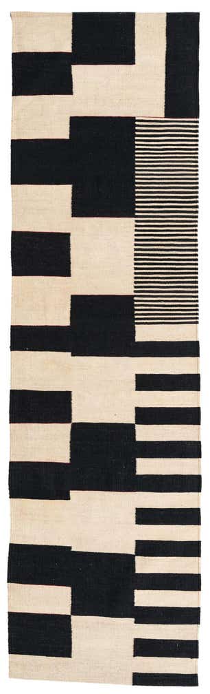 2' 9 x 9' 8 Hand Woven Kilim Modern Wool Runner Rug
