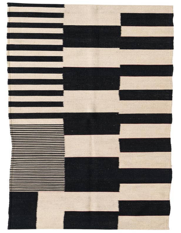 Detail image of 2' 8 x 9' 7 Hand Woven Kilim Modern Wool Runner Rug