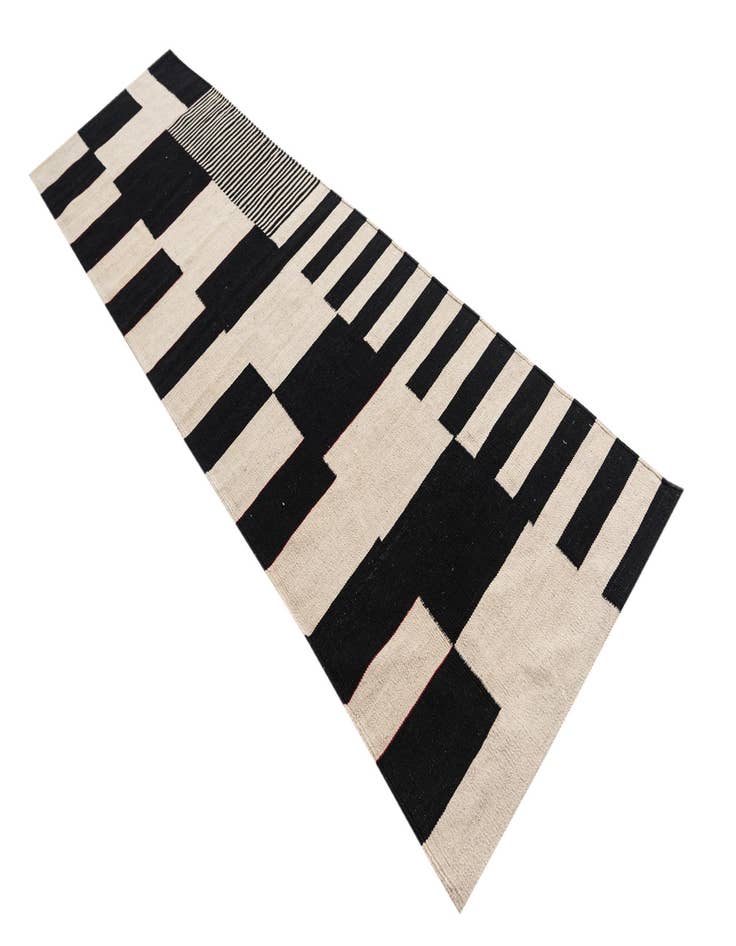 Detail image of 2' 9 x 9' 7  Hand Woven Kilim Modern Wool Runner Rug