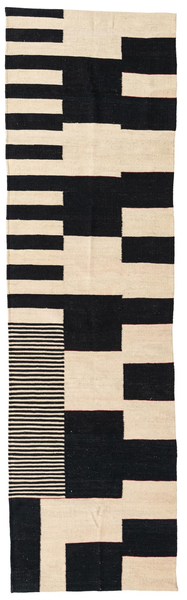 2' 8 x 9' 5 Hand Woven Kilim Modern Wool Runner Rug