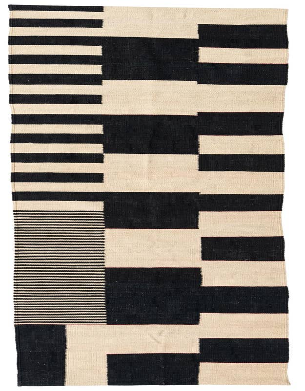 Detail image of 2' 8 x 9' 5 Hand Woven Kilim Modern Wool Runner Rug