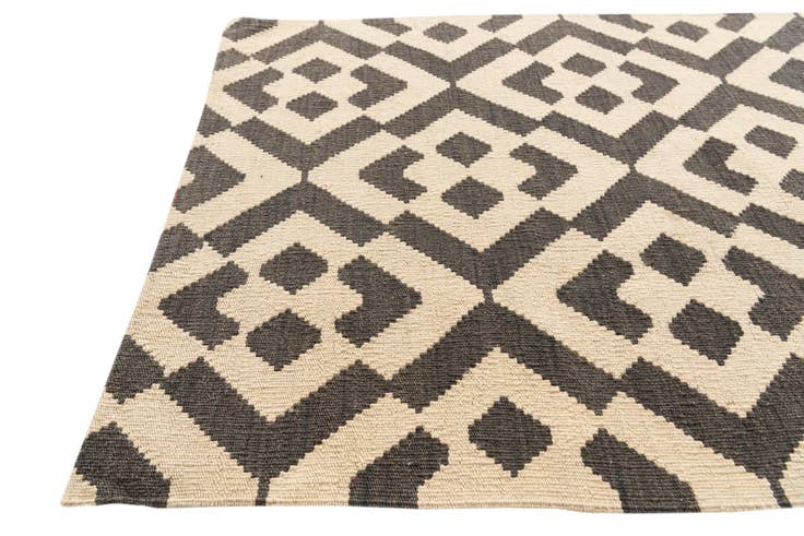 Detail image of 2' 8 x 7' 7 Hand Woven Kilim Modern Wool Runner Rug