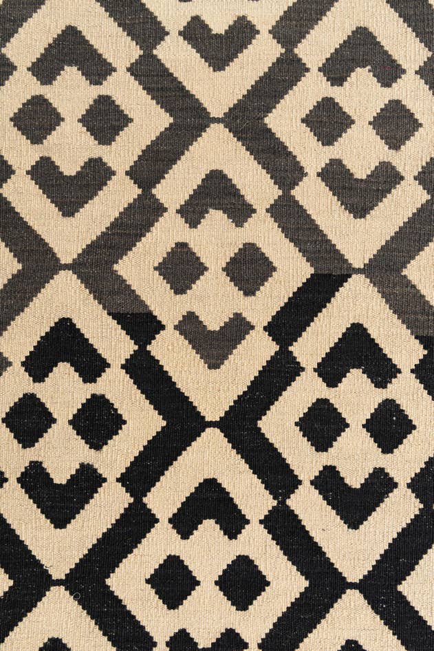 Detail image of 2' 8 x 7' 7 Hand Woven Kilim Modern Wool Runner Rug