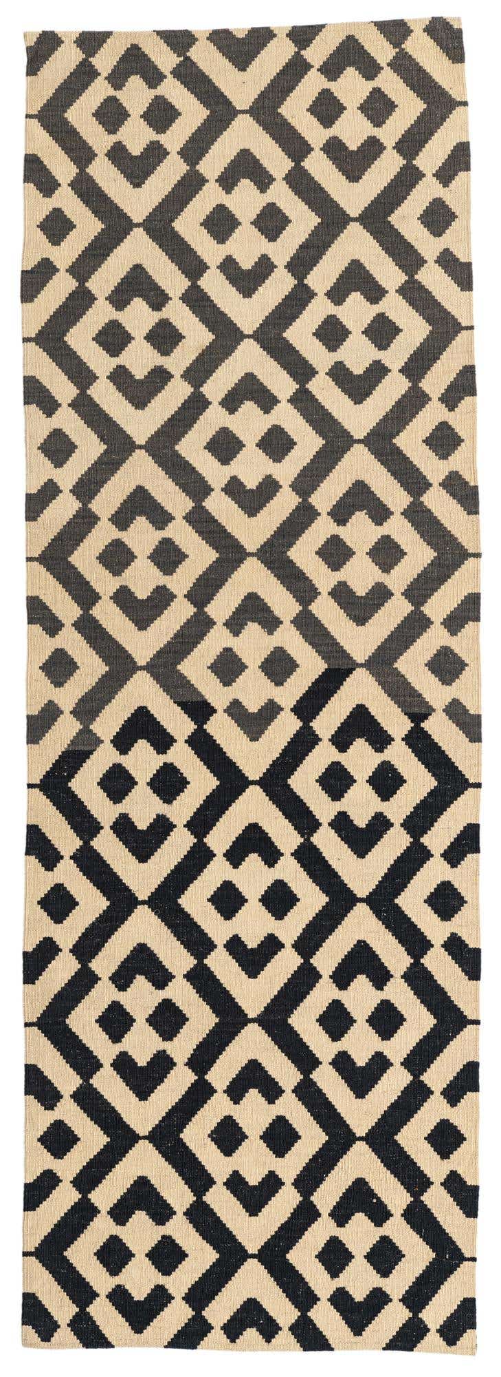 2' 8 x 7' 7 Hand Woven Kilim Modern Wool Runner Rug