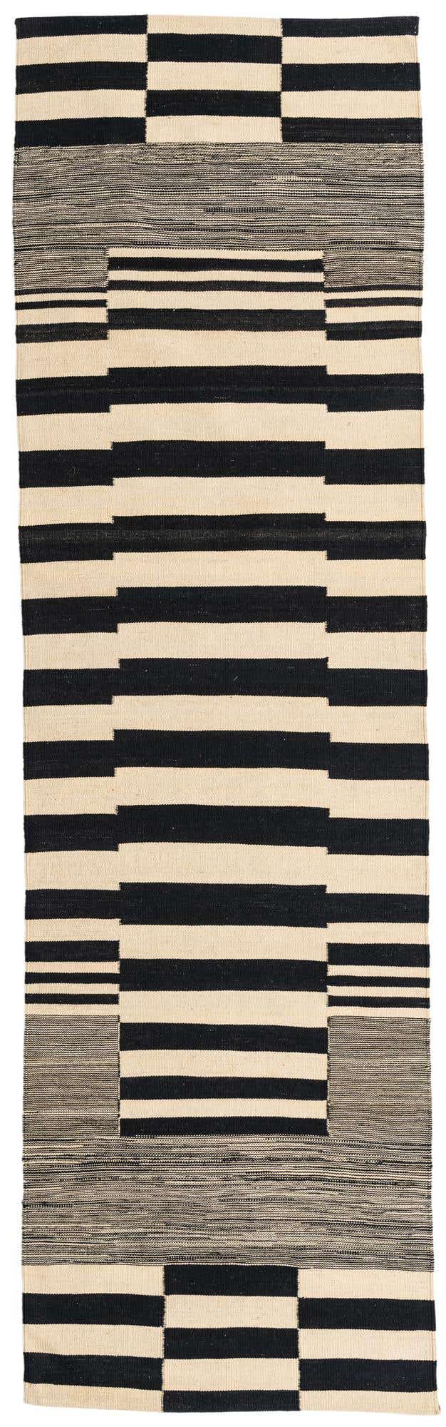 2' 10 x 9' 8 Hand Woven Kilim Modern Wool Runner Rug