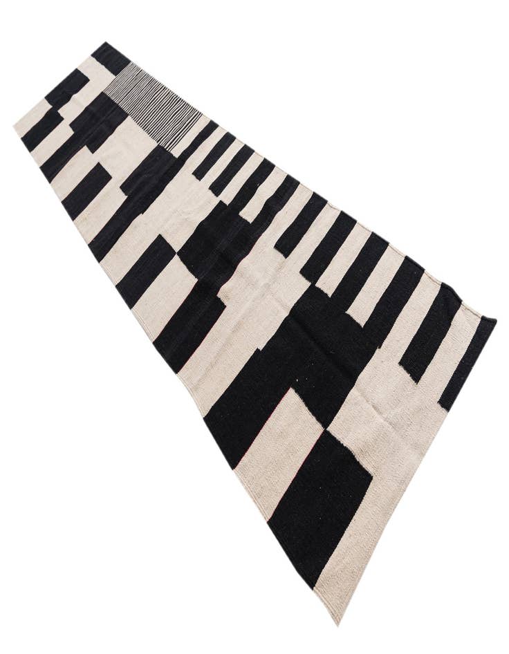 Detail image of 2' 10 x 11' 1  Hand Woven Kilim Modern Wool Runner Rug