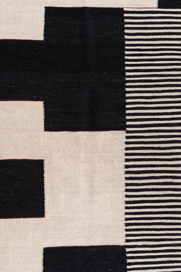 Detail image of 2' 10 x 11' 1 Hand Woven Kilim Modern Wool Runner Rug