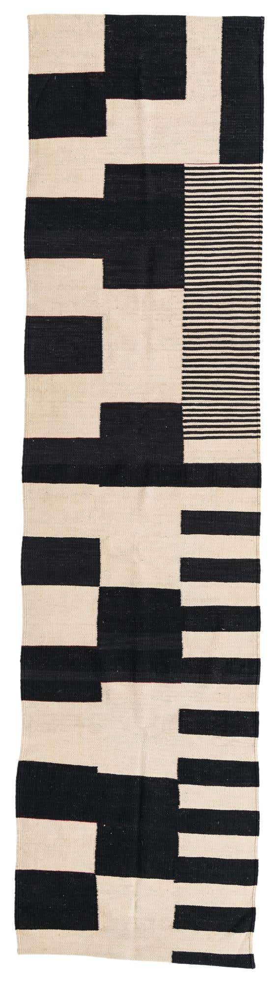 2' 10 x 11' 1 Hand Woven Kilim Modern Wool Runner Rug