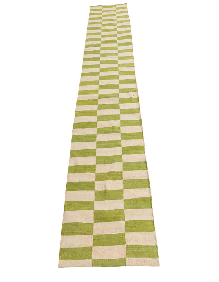 Detail image of 2' 7 x 9' 10  Hand Woven Kilim Modern Wool Runner Rug