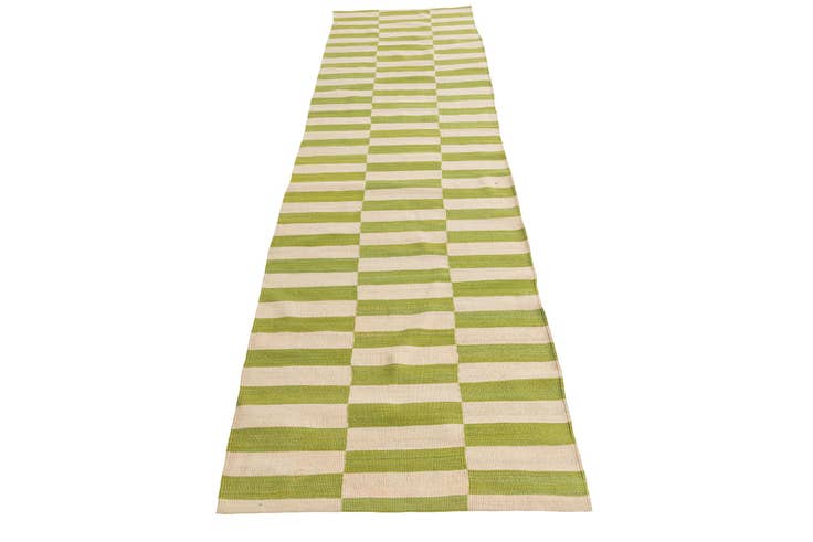 Detail image of 2' 7 x 9' 10 Hand Woven Kilim Modern Wool Runner Rug