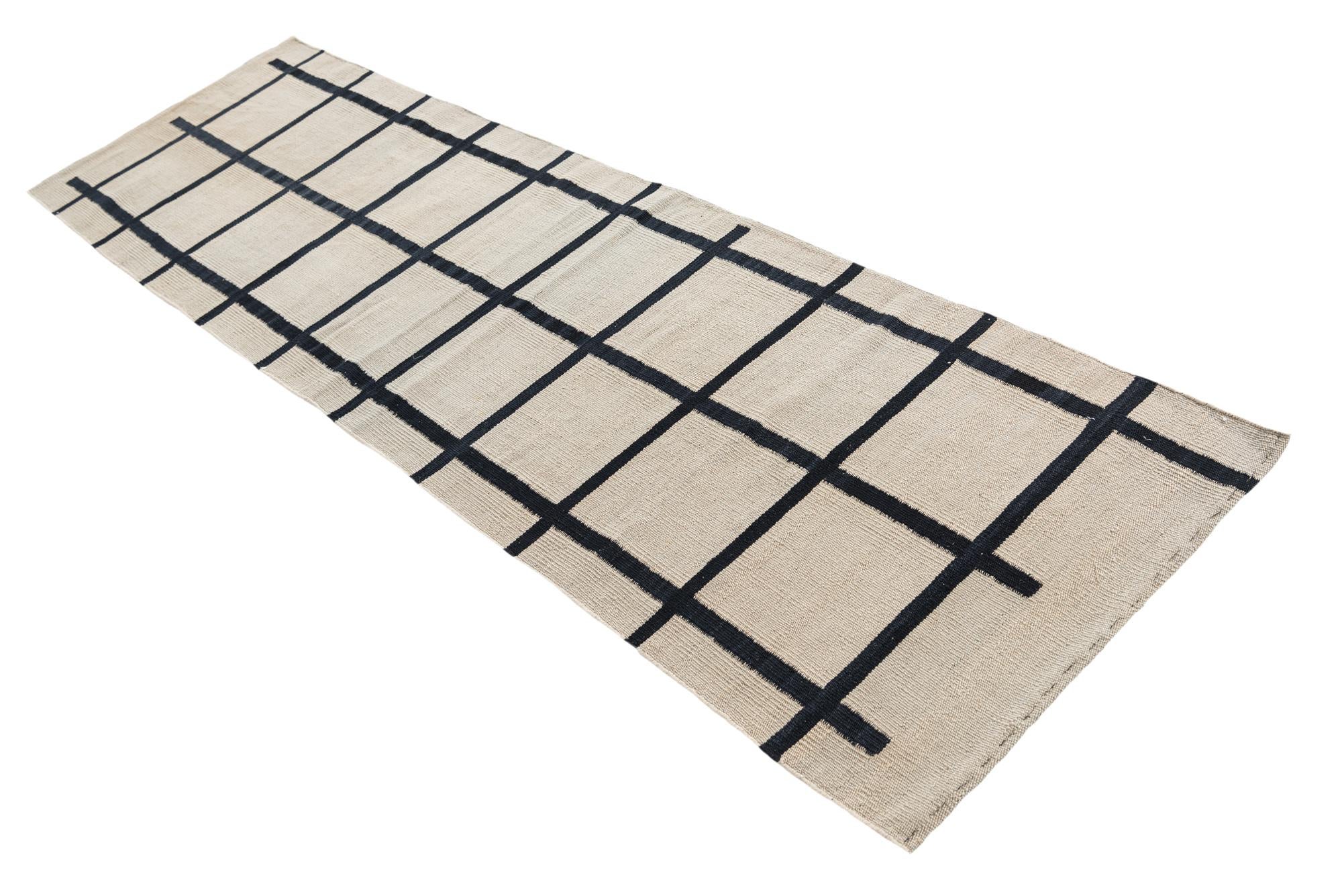 70cm x 240cm Tejido a mano Kilim Modern Alfombra Lana Pasillera