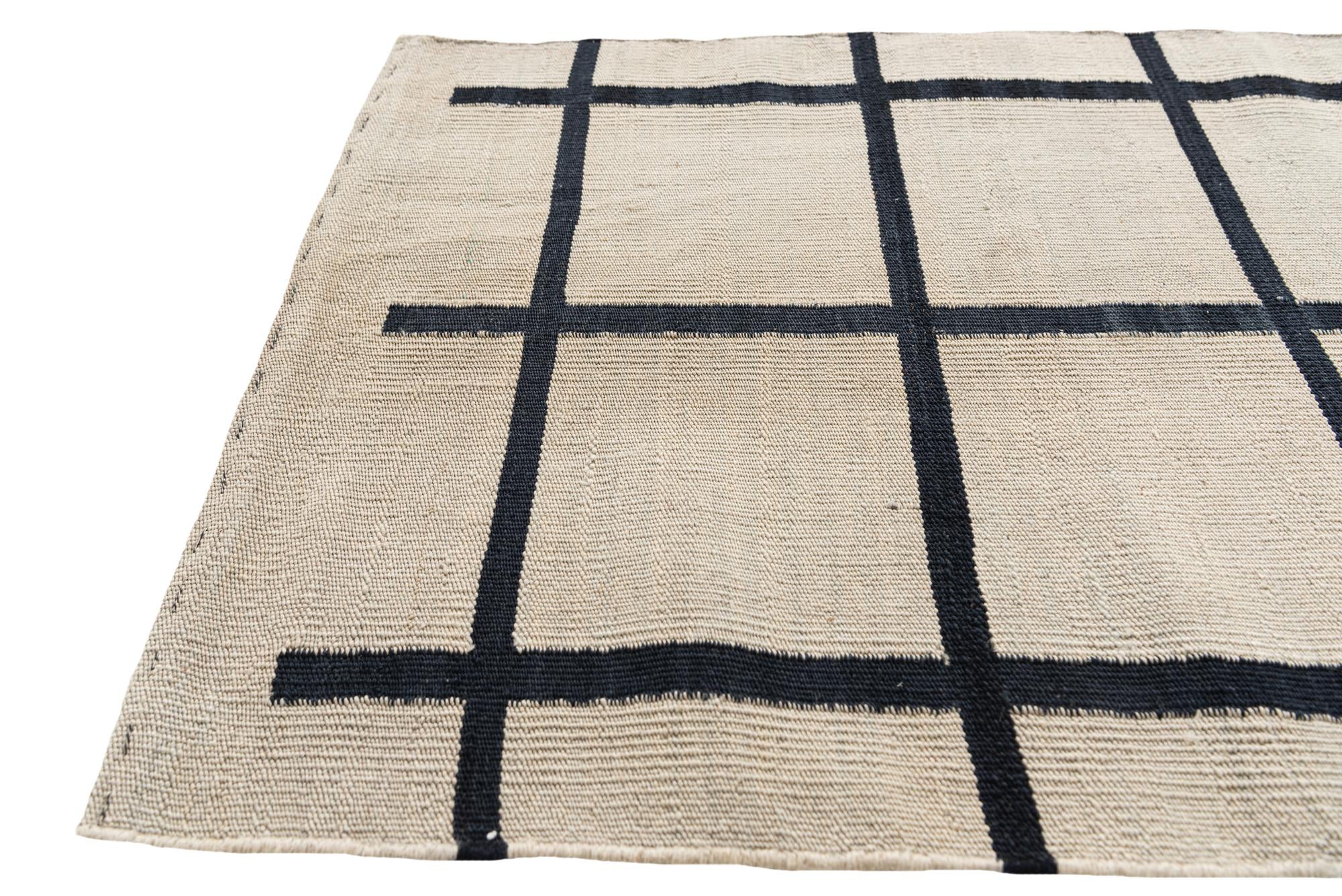 70cm x 240cm Tejido a mano Kilim Modern Alfombra Lana Pasillera