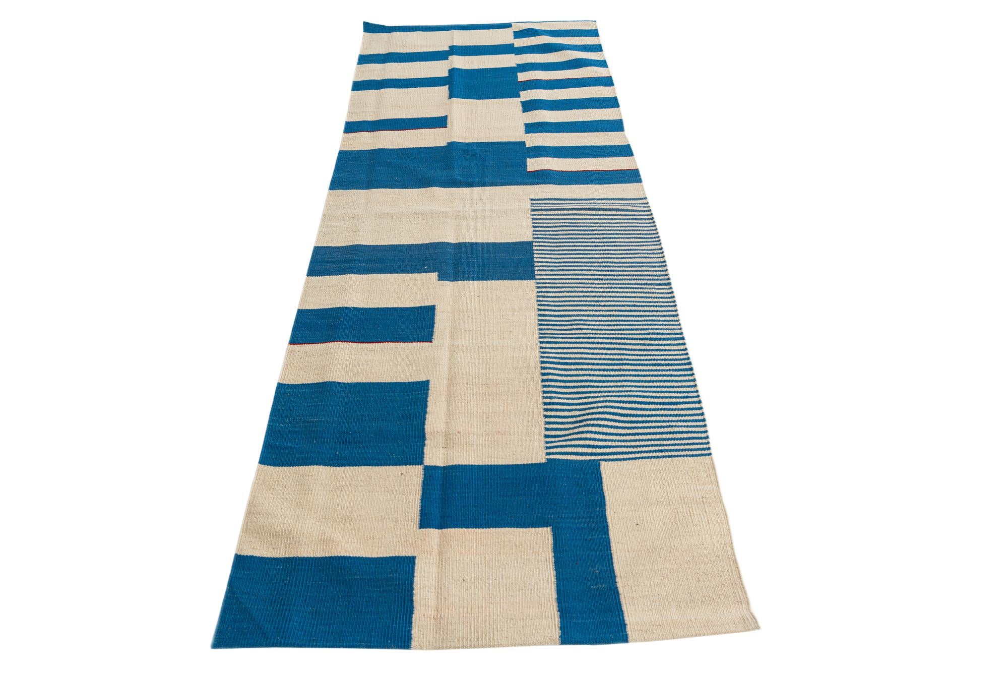 85cm x 245cm Tejido a mano Kilim Modern Alfombra Lana Pasillera