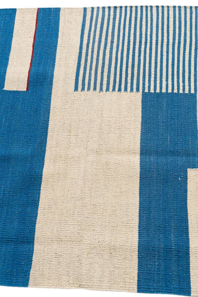 Detail image of 85cm x 245cm Hand Woven Kilim Modern Wool Runner Rug