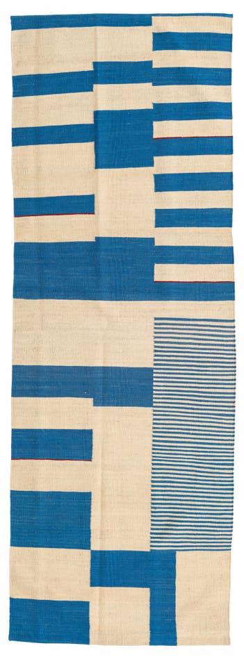 Detail image of 85cm x 245cm Hand Woven Kilim Modern Wool Runner Rug