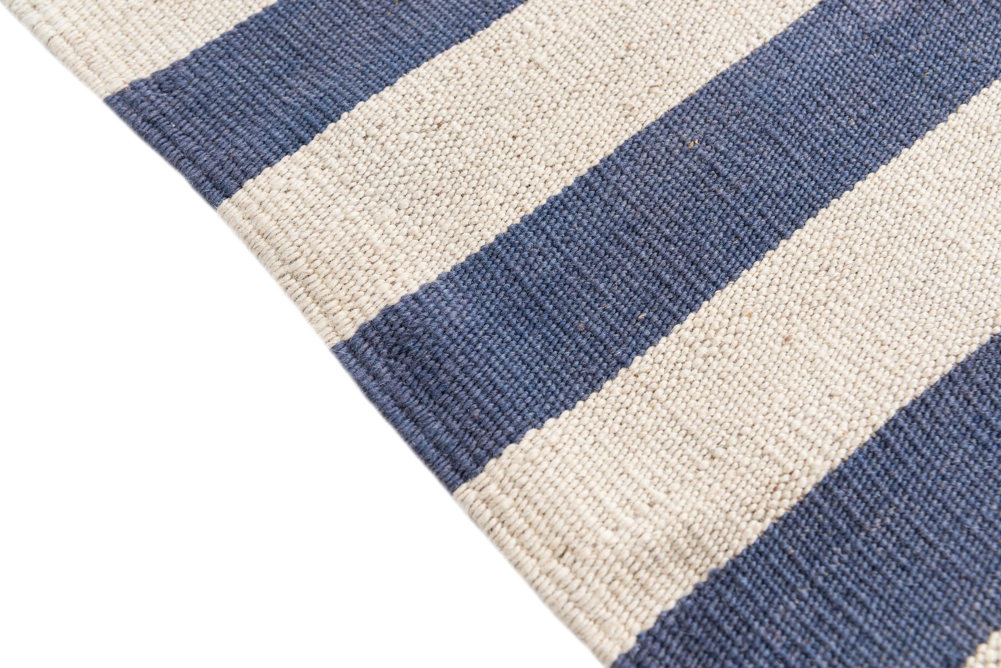 2' 8 x 9' 8 Hand Woven Kilim Modern Wool Runner Rug