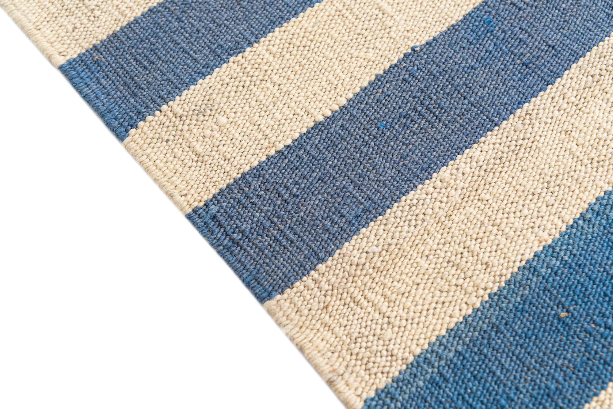 2' 9 x 9' 7 Hand Woven Kilim Modern Wool Runner Rug
