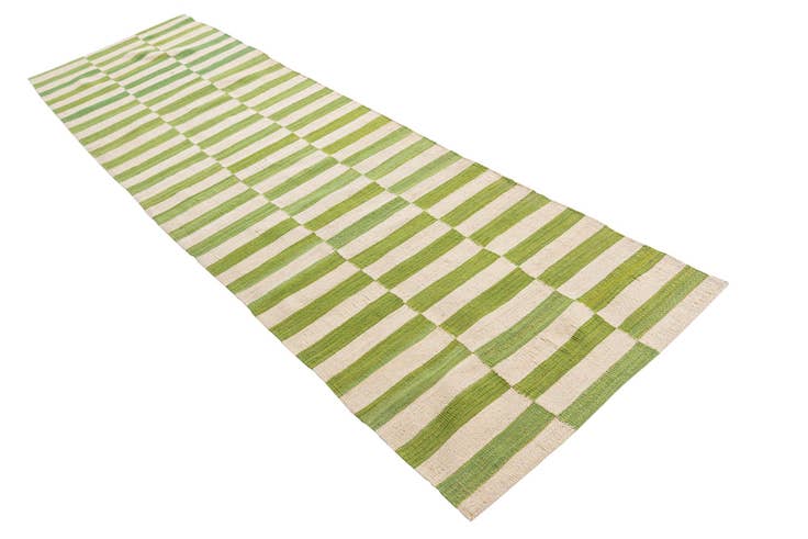 Detail image of 2' 9 x 9' 9 Hand Woven Kilim Modern Wool Runner Rug