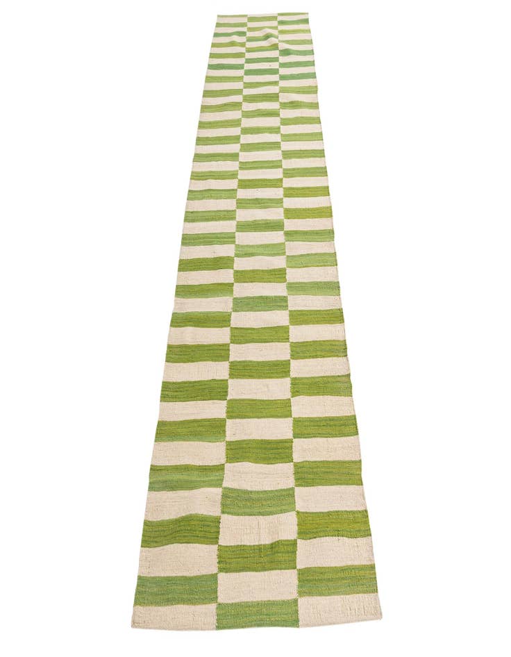 Detail image of 2' 9 x 9' 9  Hand Woven Kilim Modern Wool Runner Rug