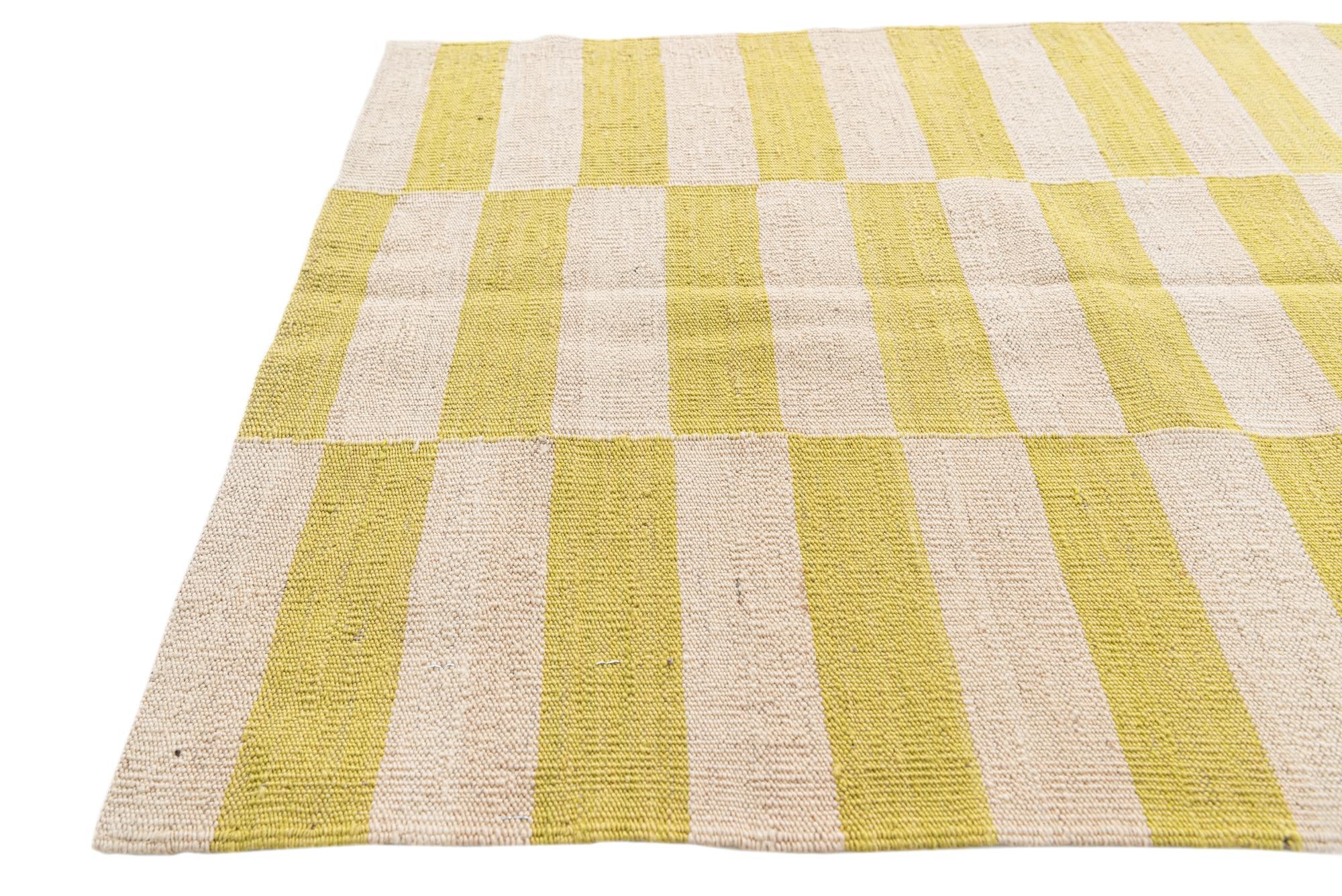 2' 6 x 9' 10 Hand Woven Kilim Modern Wool Runner Rug