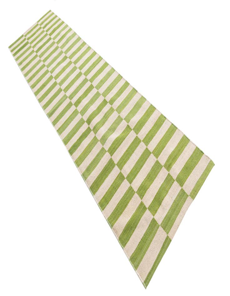 Detail image of 2' 7 x 9' 8 Hand Woven Kilim Modern Wool Runner Rug