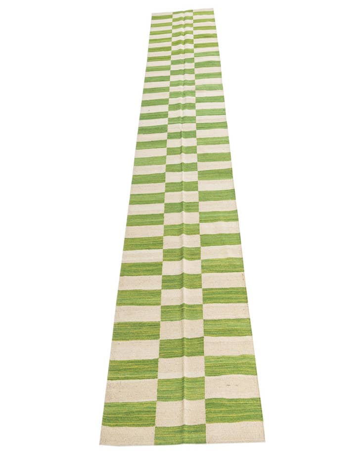 Detail image of 2' 6 x 9' 9  Hand Woven Kilim Modern Wool Runner Rug