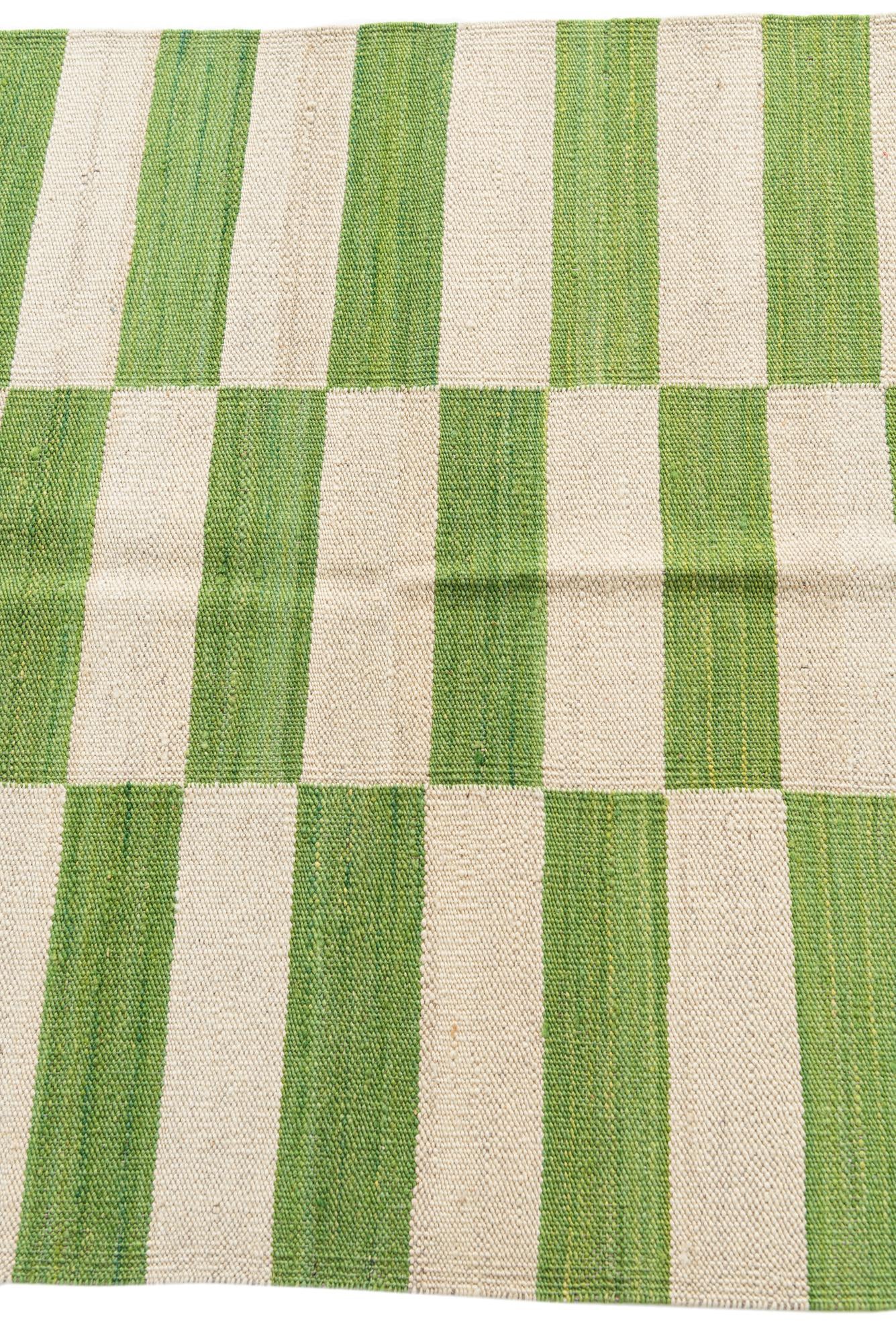 2' 6 x 9' 9 Hand Woven Kilim Modern Wool Runner Rug