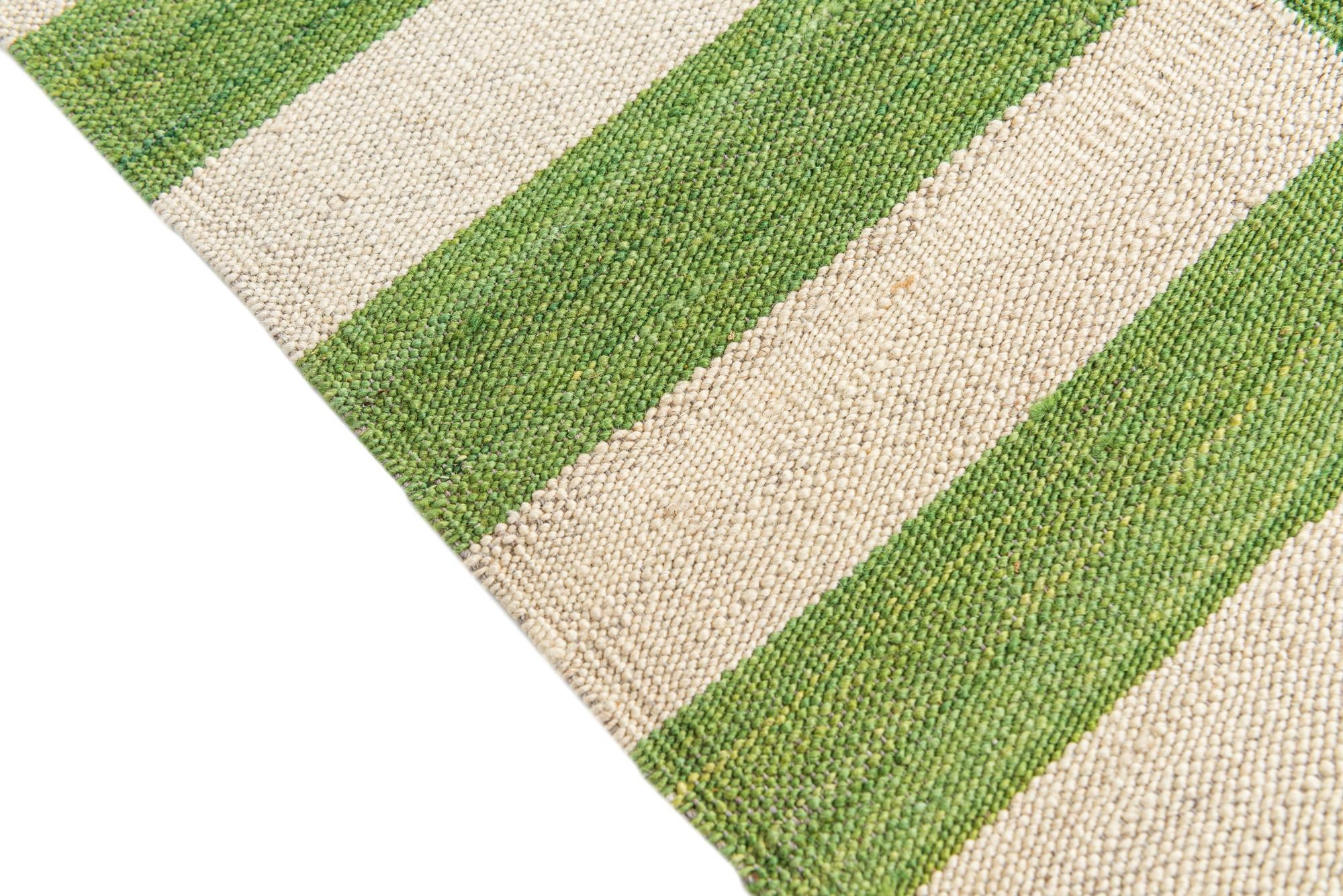 2' 6 x 9' 9 Hand Woven Kilim Modern Wool Runner Rug