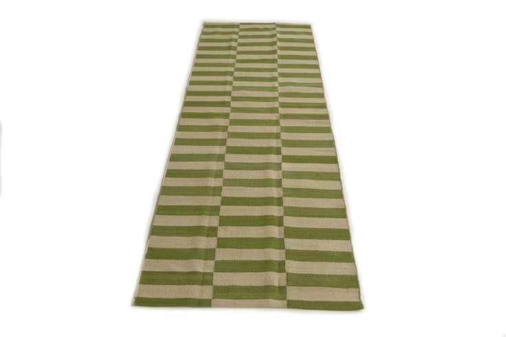 Detail image of 2' 6 x 7' 9 Hand Woven Kilim Modern Wool Runner Rug