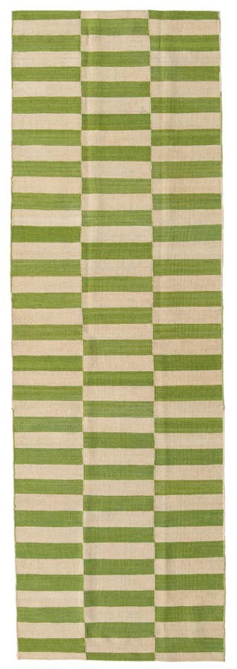 Detail image of 2' 6 x 7' 9 Hand Woven Kilim Modern Wool Runner Rug