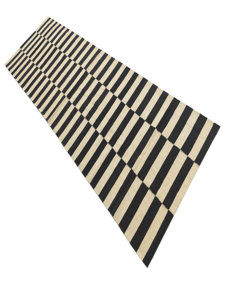 Detail image of 2' 8 x 9' 9  Hand Woven Kilim Modern Wool Runner Rug