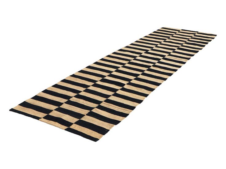 Detail image of 2' 8 x 9' 6 Hand Woven Kilim Modern Wool Runner Rug