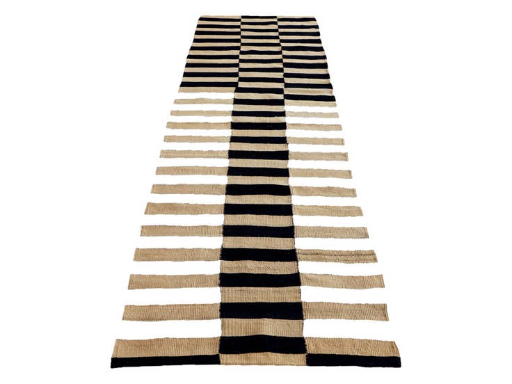 Detail image of 2' 8 x 9' 6 Hand Woven Kilim Modern Wool Runner Rug